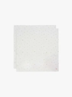 Jollein Stofbleer, Nusseklude & Babytæpper-Tæpper/ Stofbleer i Musselin Lovely Birds 2-pak, Multifarvet