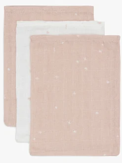 Pleje & Hygiejne|Jollein Vaskeklude Twinkling Musselin 3-pak, Wild Rose Hvid