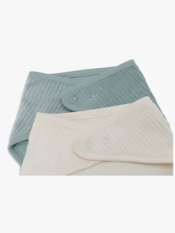 Spisetid|Jollein Velvet Rib Bandana Savlemække 2-pak, Sea Green/Ivory Grøn/Hvid