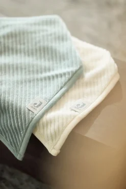 Spisetid|Jollein Velvet Rib Bandana Savlemække 2-pak, Sea Green/Ivory Grøn/Hvid