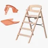KAOS Højstole & Tilbehør-Klapp Højstol inkl. Beskyttelsesbøjle & Bakke, Beech Natural/Terracotta Pink