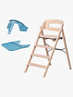 Højstole & Tilbehør|KAOS Klapp Højstol inkl. Beskyttelsesbøjle & Bakke, Beech Natural/Swedish Blue