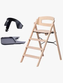 Højstole & Tilbehør|KAOS Klapp Højstol inkl. Beskyttelsesbøjle & Bakke, Beech Natural/Charcoal Black