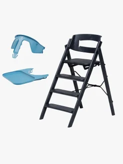 KAOS Højstole & Tilbehør-Klapp Højstol Recycled inkl. Beskyttelsesbøjle & Bakke, Charcoal Black/Swedish Blue