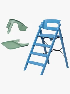 KAOS Højstole & Tilbehør-Klapp Højstol Recycled inkl. Beskyttelsesbøjle & Bakke, Swedish Blue/Mineral Green