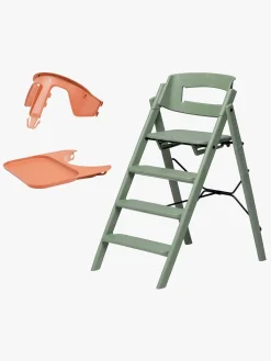 KAOS Højstole & Tilbehør-Klapp Højstol Recycled inkl. Beskyttelsesbøjle & Bakke, Mineral Green/Terracotta Pink