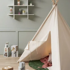Interiør|KidsConcept Kids Concept Tipi-Telt Mini, Natur Hvid