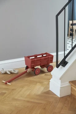 KidsConcept Dukker & Bamser-Kids Concept Trækvogn Carl Larsson, Mørkerød