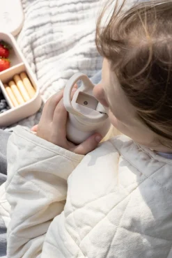 Kidzroom Spisetid-Stainless Steel Drikkedunk 350 ml Small Talk, Beige