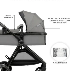 Kinderkraft Duo- & Kombivogne-ESME 2-in-1 Duovogn, Moonlight Grey