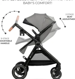 Kinderkraft Duo- & Kombivogne-ESME 2-in-1 Duovogn, Moonlight Grey