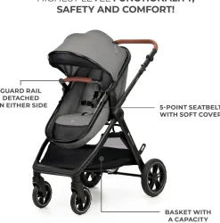 Kinderkraft Duo- & Kombivogne-ESME 2-in-1 Duovogn, Moonlight Grey