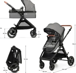 Kinderkraft Duo- & Kombivogne-ESME 2-in-1 Duovogn, Moonlight Grey