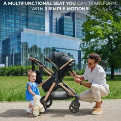 Kinderkraft Duo- & Kombivogne-ESME 2-in-1 Duovogn, Moonlight Grey