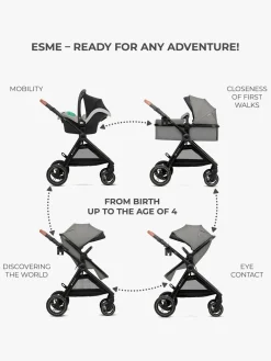 Kinderkraft Duo- & Kombivogne-ESME 2-in-1 Duovogn, Moonlight Grey