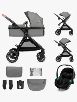 Duo- & Kombivogne|Kinderkraft ESME PRO 3-in-1 Duovogn Travelsystem, Moonlight Grey Grå