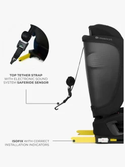 Autostole 9-36 Kg|Kinderkraft FIX2GO i-Size Autostol, Black Sort