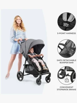 Kinderkraft Klapvogne-GRANDE PLUS Klapvogn, Grey