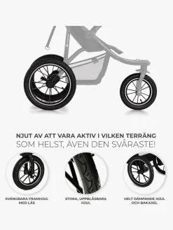 Aktivitetsvogne|Kinderkraft HELSI 2 Terrænvogn, Black Sort