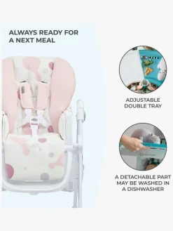 Højstole & Tilbehør|Kinderkraft Højstol YUMMY, Pink Grå