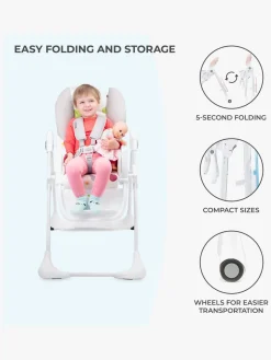 Højstole & Tilbehør|Kinderkraft Højstol YUMMY, Pink Grå