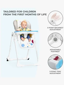 Højstole & Tilbehør|Kinderkraft Højstol YUMMY, Pink Grå