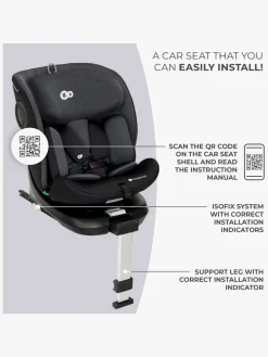 Autostole 9-36 Kg|Kinderkraft I-360 i-Size Autostol, Black Sort