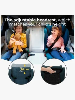 Autostole 15-36 Kg|Kinderkraft JUNIOR FIX 2 i-Size Autostol, Harbor Blue Blå
