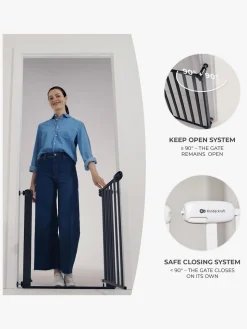 Sikkerhed|Kinderkraft LOCK&GO Sikkerhedsgitter, Wood Brun