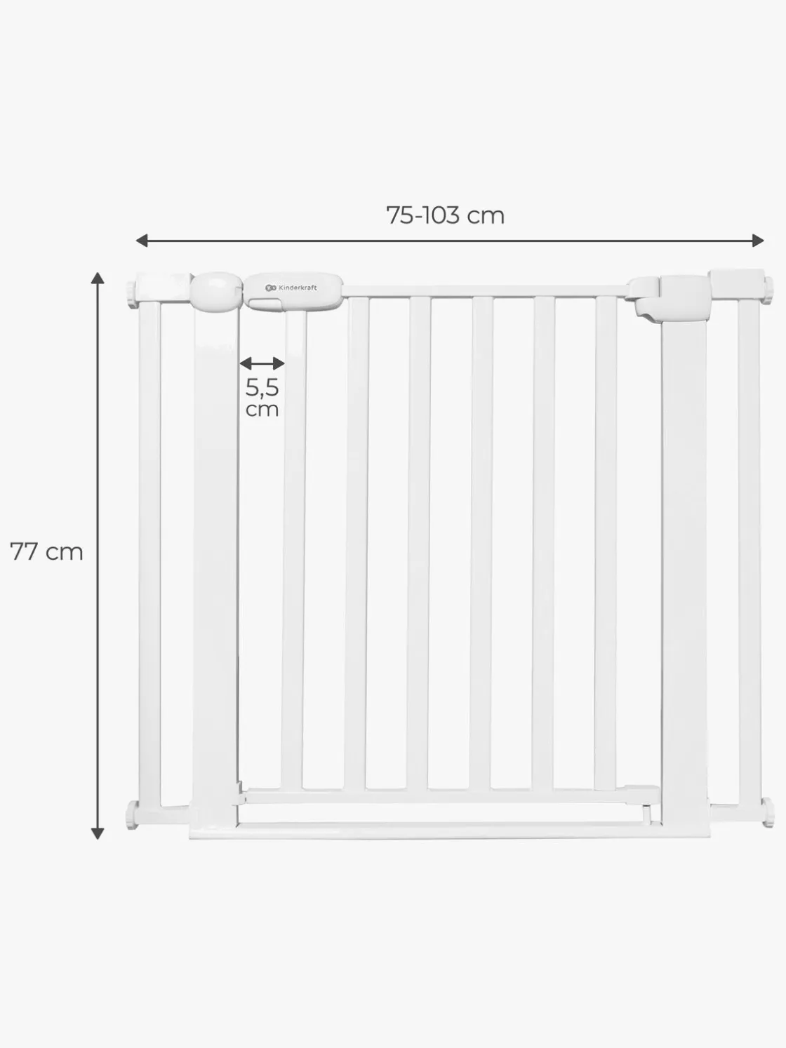 Sikkerhed|Kinderkraft LOCK&GO Sikkerhedsgitter, White Hvid