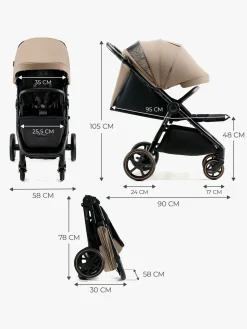 Rejseklapvogne|Kinderkraft MITZY Klapvogn, Linen Beige