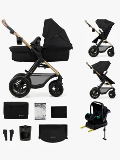 Duo- & Kombivogne|Kinderkraft MOOV 2 4-in-1 Air Duovogn, Pure Black Sort