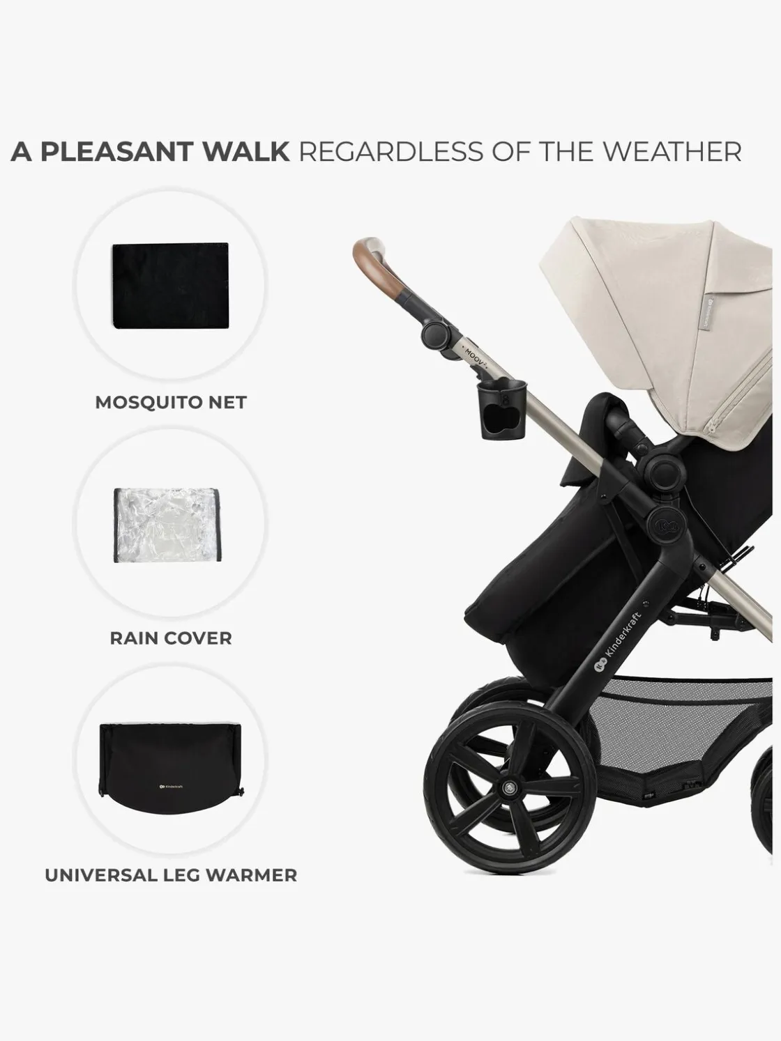 Duo- & Kombivogne|Kinderkraft MOOV 2 4-in-1 Duovogn, Moonlight Grey Grå