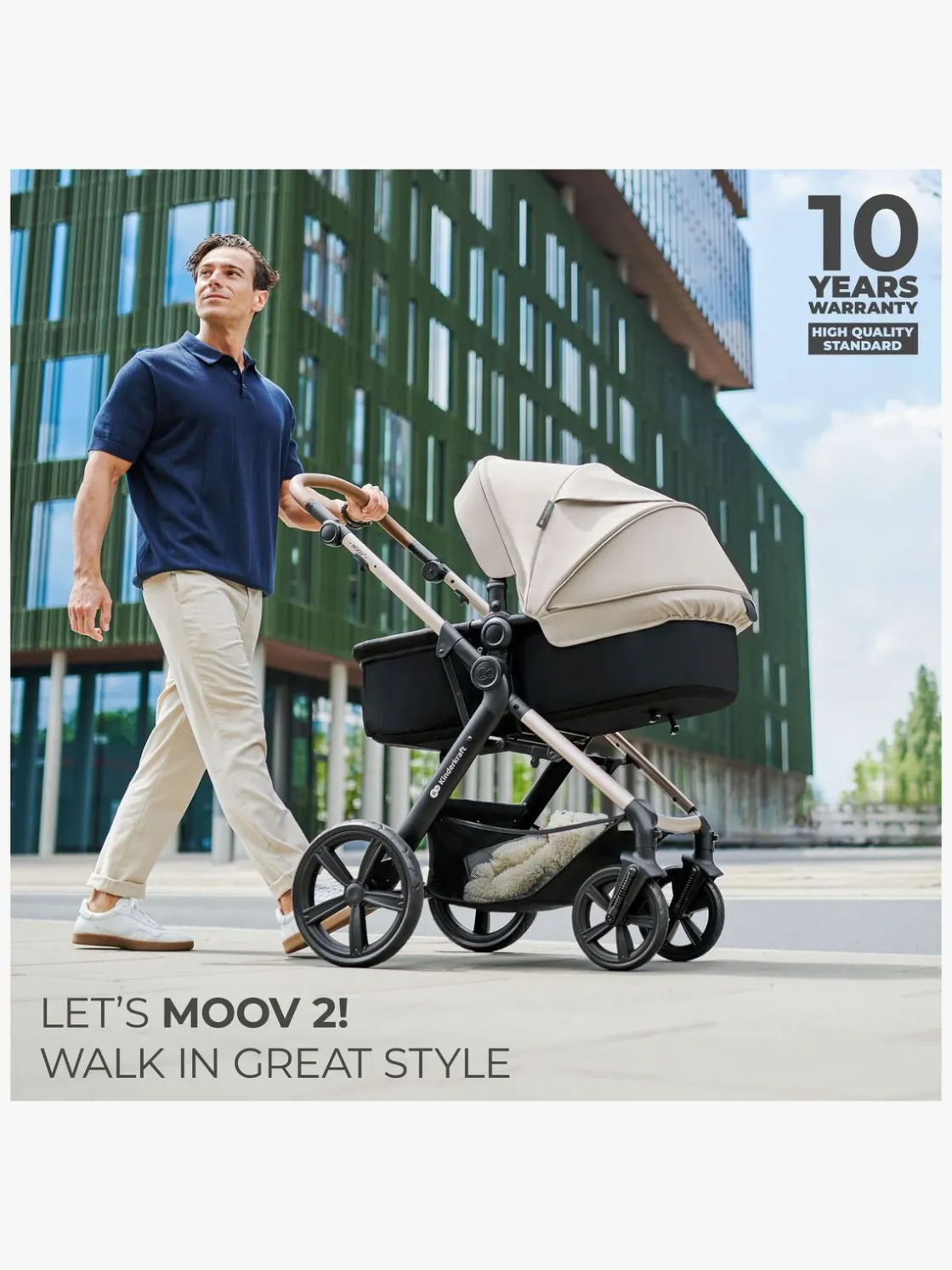 Duo- & Kombivogne|Kinderkraft MOOV 2 4-in-1 Duovogn, Moonlight Grey Grå