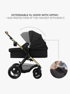 Duo- & Kombivogne|Kinderkraft MOOV 2 XL Air Kombivogn, Pure Black Sort