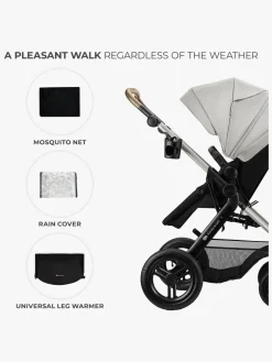 Duo- & Kombivogne|Kinderkraft MOOV 2 XL Air Kombivogn, Moonlight Grey Grå