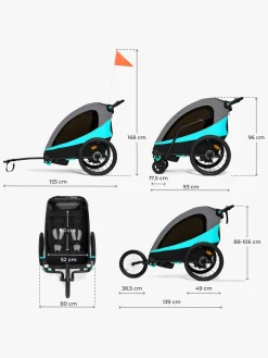 Kinderkraft Aktivitetsvogne-Nava Cykelanhænger, Hawaiian Blue