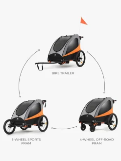 Aktivitetsvogne|Kinderkraft Nava Cykelanhænger, Sunny Orange