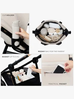 Duo- & Kombivogne|Kinderkraft NEA 2-in-1 Duovogn, Midnight Black Sort