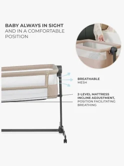 Børnesenge & Tilbehør|Kinderkraft Neste Up 2 Bedside Crib, Beige