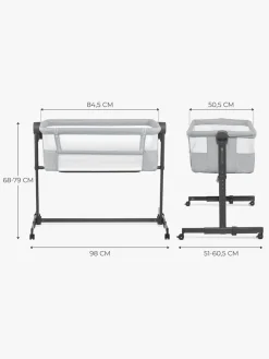 Børnesenge & Tilbehør|Kinderkraft Neste Up 2 Bedside Crib, Light Grey Grå