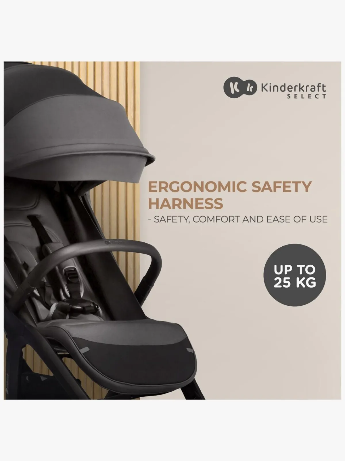 Klapvogne|Kinderkraft NUBI 2 Klapvogn, Sand Beige