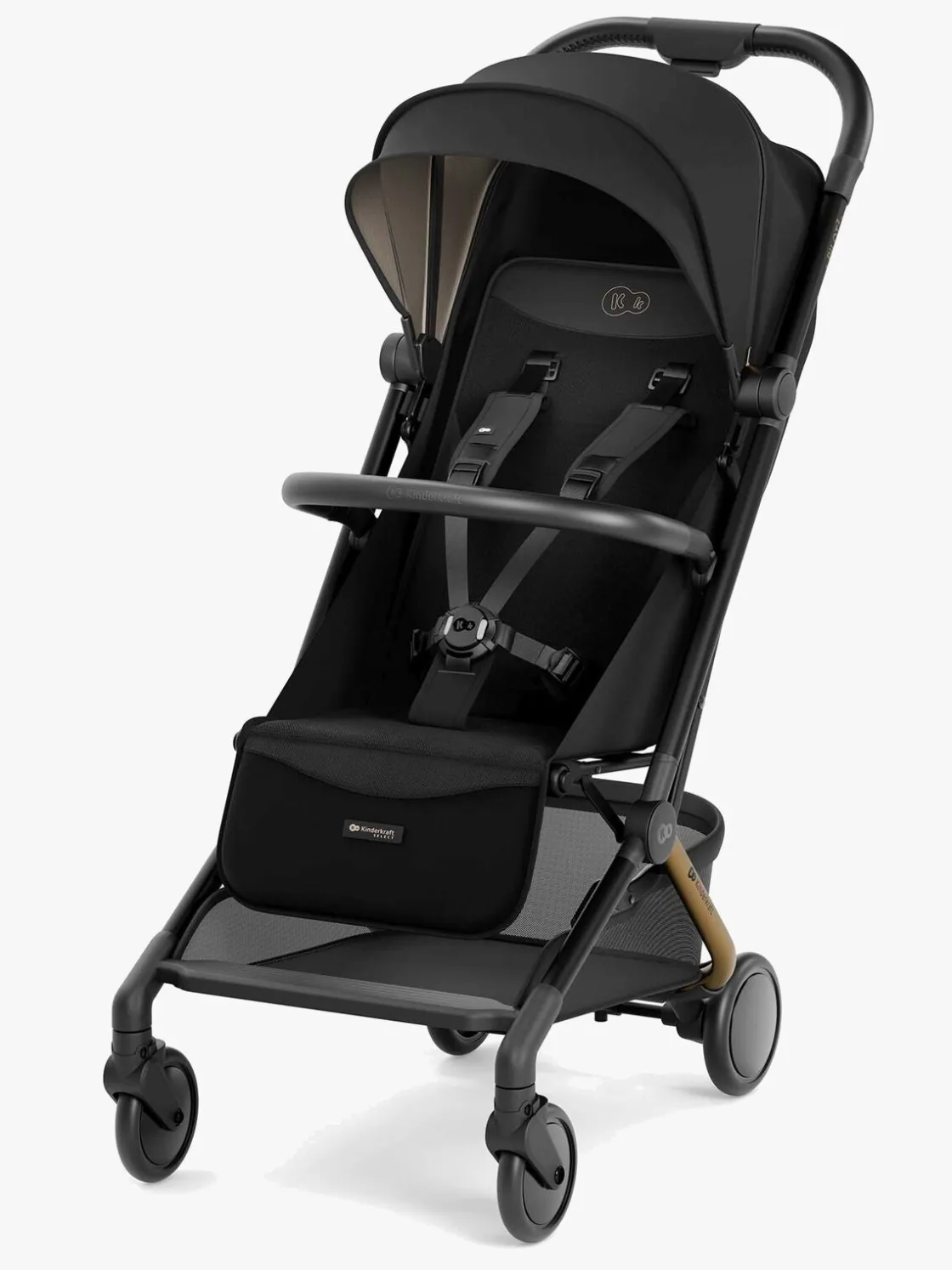 Rejseklapvogne|Kinderkraft PILOT 2 Klapvogn, Platinum Midnight Black Sort