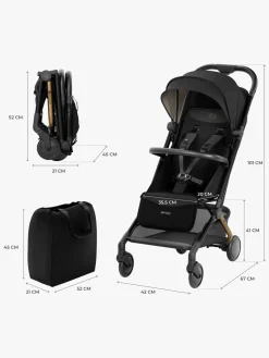 Rejseklapvogne|Kinderkraft PILOT 2 Klapvogn, Platinum Midnight Black Sort