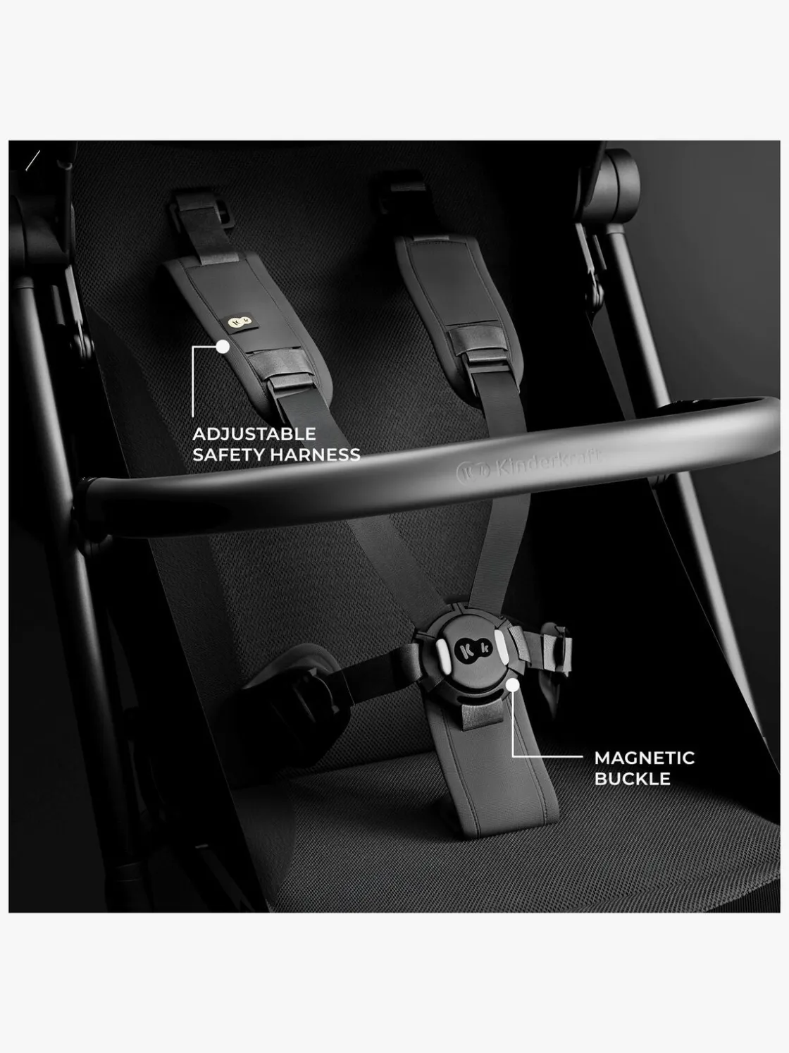 Rejseklapvogne|Kinderkraft PILOT 2 Klapvogn, Platinum Midnight Black Sort