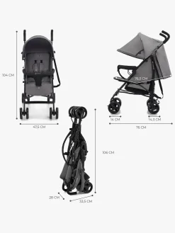 Rejseklapvogne|Kinderkraft Tik Klapvogn, Stone Grey