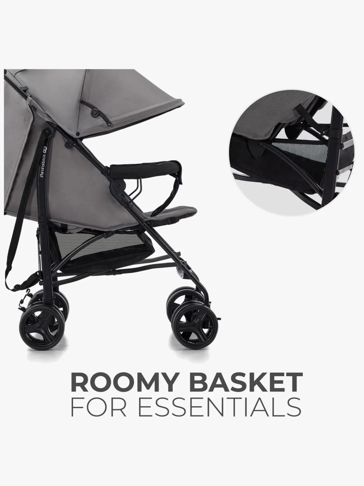 Rejseklapvogne|Kinderkraft Tik Klapvogn, Stone Grey