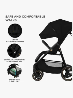 Rejseklapvogne|Kinderkraft Trig 3 Klapvogn, Onyx Black Sort