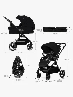 Duo- & Kombivogne|Kinderkraft YOXI 2-in-1 Duovogn, Pure Black Sort