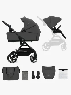 Duo- & Kombivogne|Kinderkraft YOXI 2-in-1 Duovogn, Moonlight Grey Grå